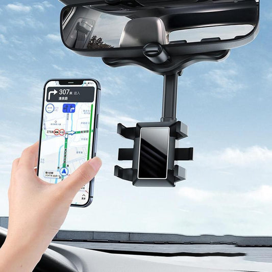 Support téléphone rétroviseur – Rotatif 360°, extensible, universel pour voiture