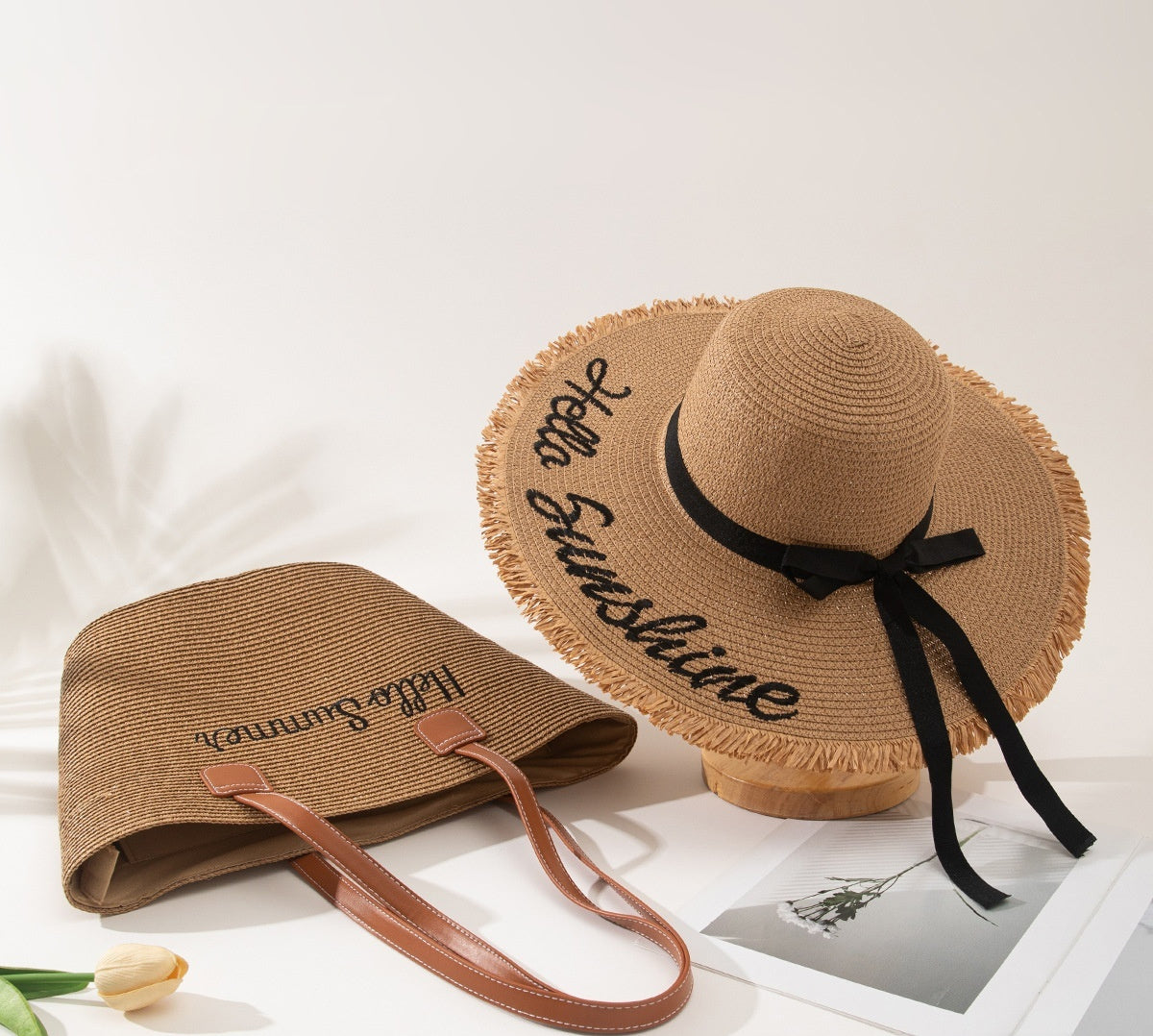 Chapeau de paille & sac assorti – protection solaire