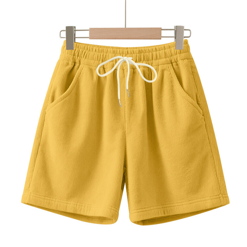 Short Homme Velours Côtelé – Taille Élastique et Style Plage Décontracté