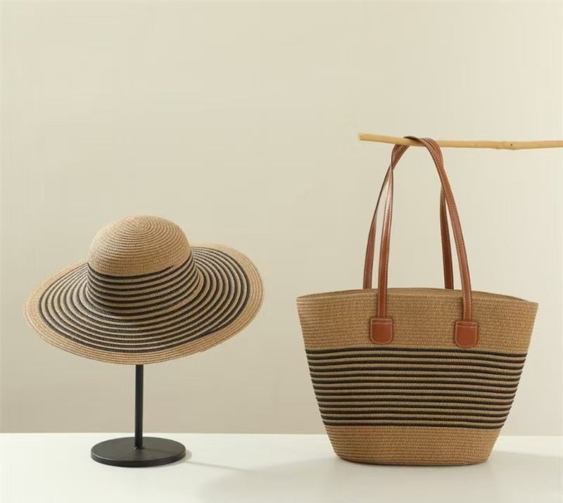 Chapeau de paille & sac assorti – protection solaire