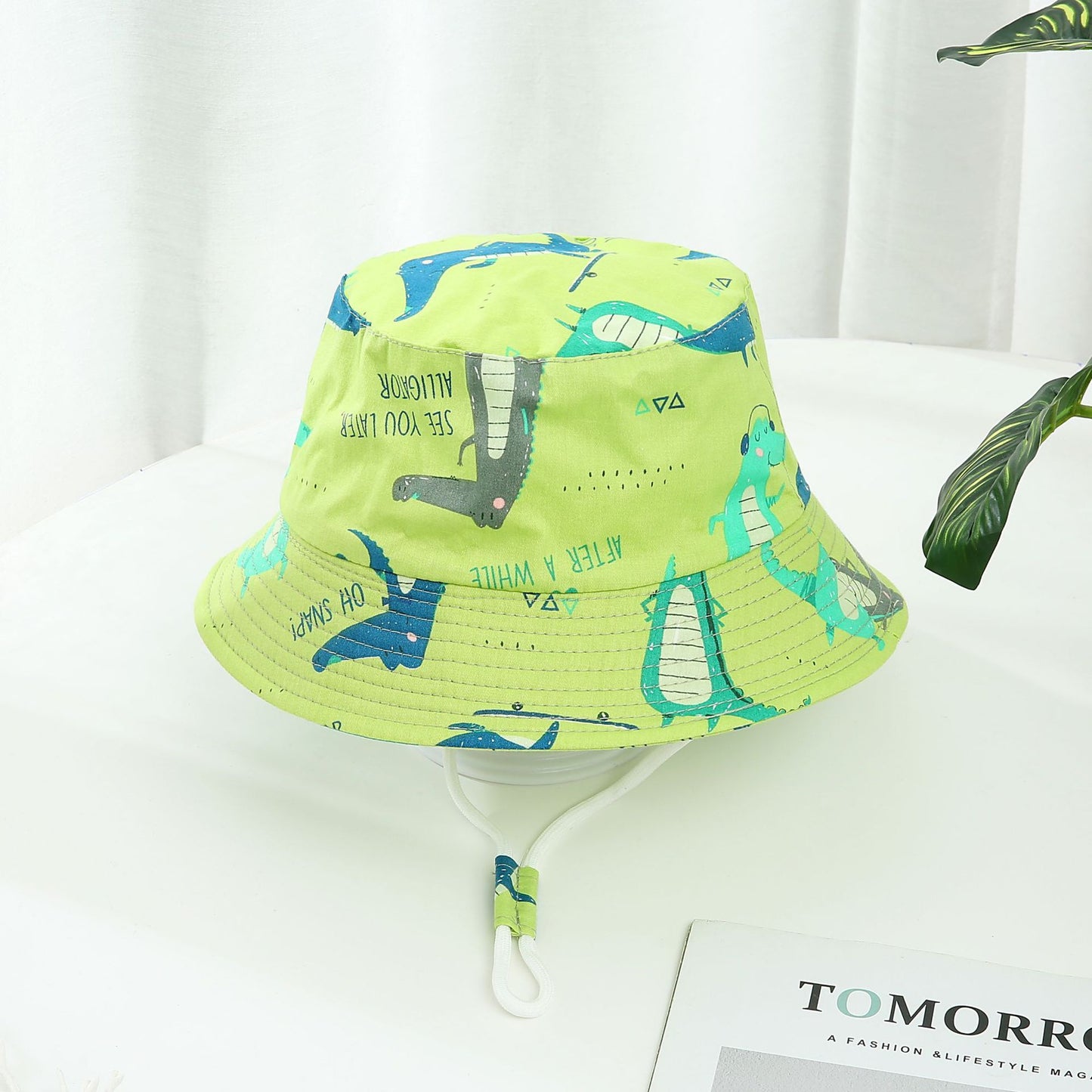 Chapeau de Soleil Enfant à Motif Dinosaure – Large Bord, Protection Solaire