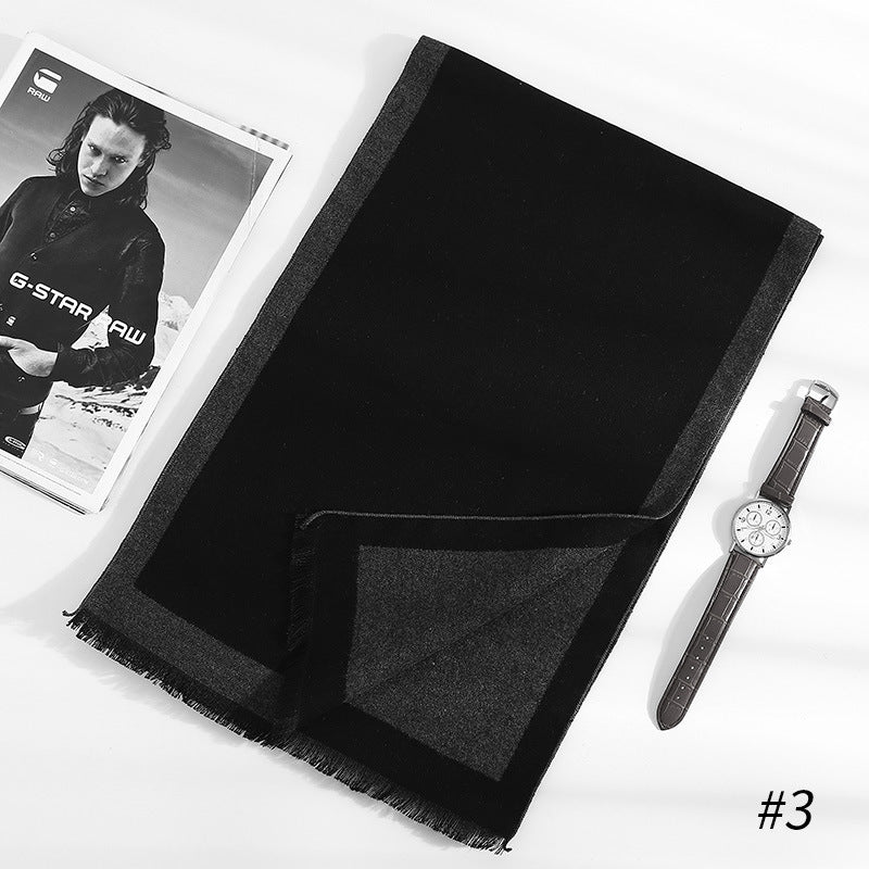 Écharpe en soie artificielle brossée – Chaude et simple pour automne et hiver