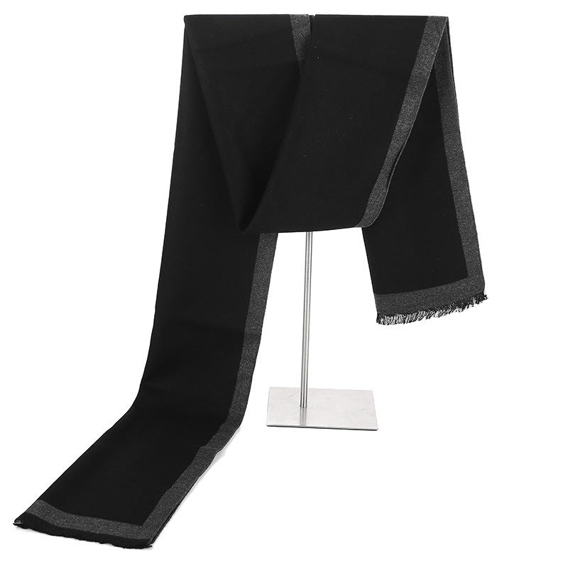 Écharpe en soie artificielle brossée – Chaude et simple pour automne et hiver