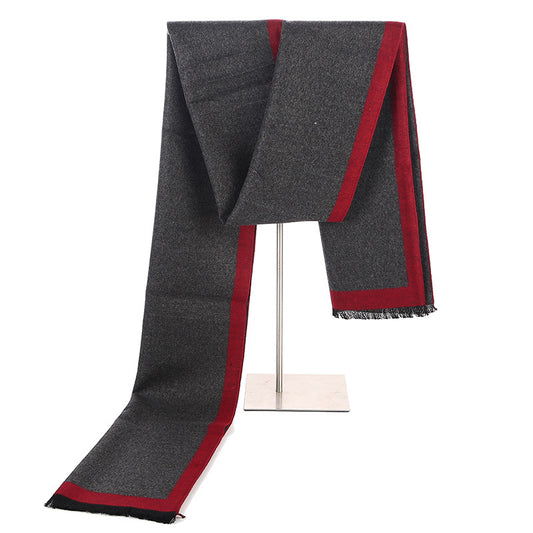 Écharpe en soie artificielle brossée – Chaude et simple pour automne et hiver