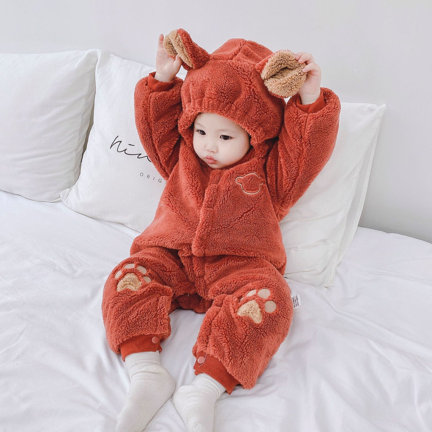 Grenouillère matelassée pour bébé – Combinaison chaude à capuche, confort et style hiver