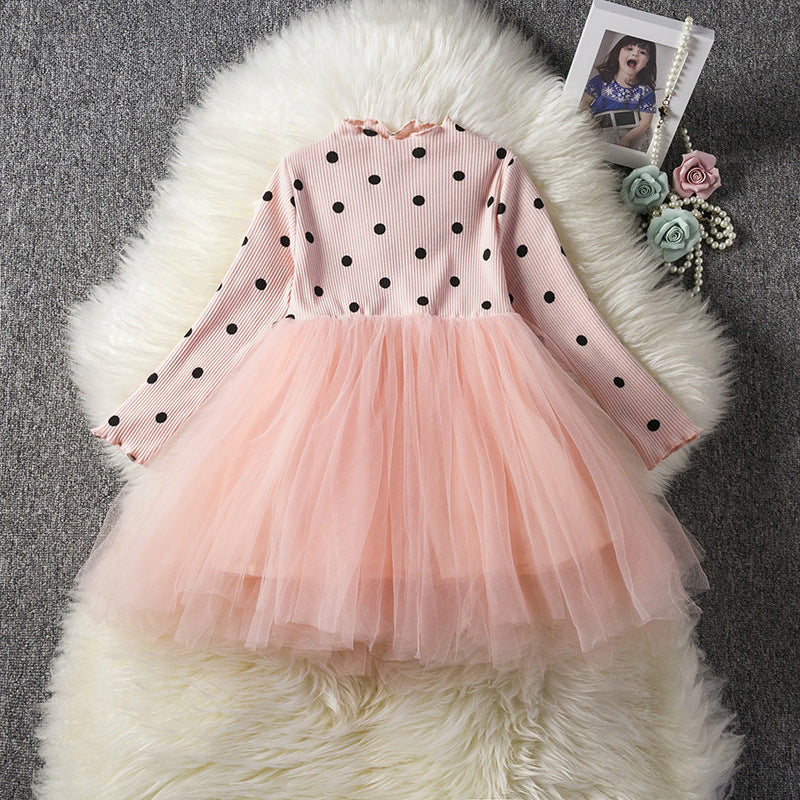 Robe tutu manches longues et dentelle pour bébé fille – Première fête & cérémonie
