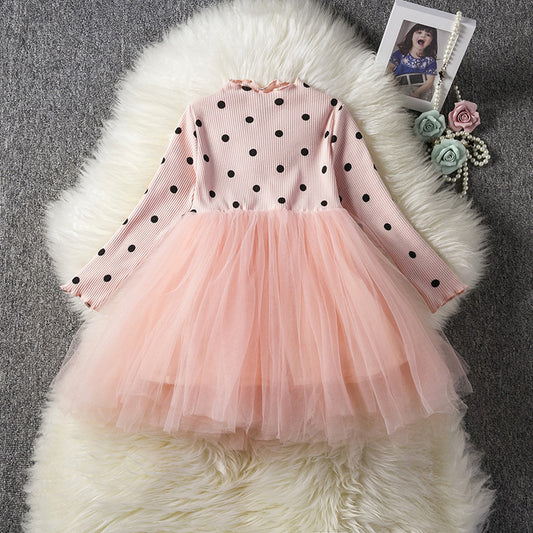 Robe tutu manches longues et dentelle pour bébé fille – Première fête & cérémonie