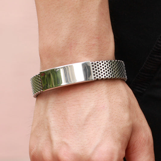 Bracelet homme cuir et titane – Style moderne et résistant
