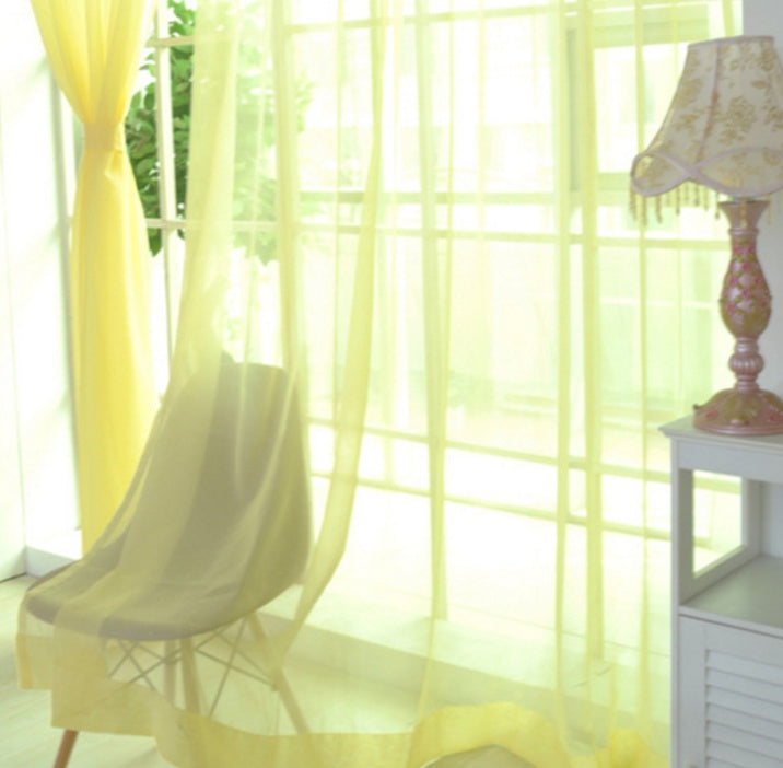 Rideaux en tulle uni moderne – Voilages transparents légers pour salon et chambre
