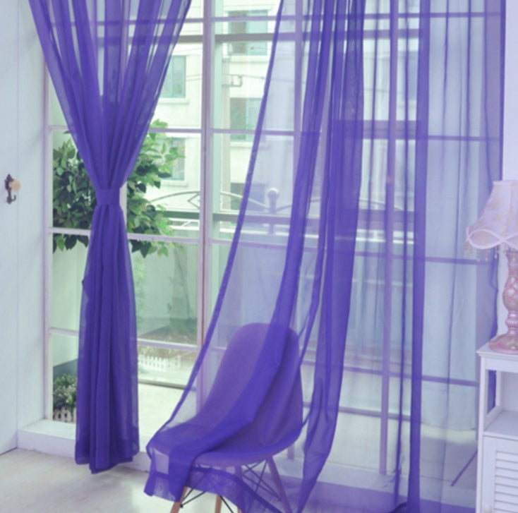 Rideaux en tulle uni moderne – Voilages transparents légers pour salon et chambre