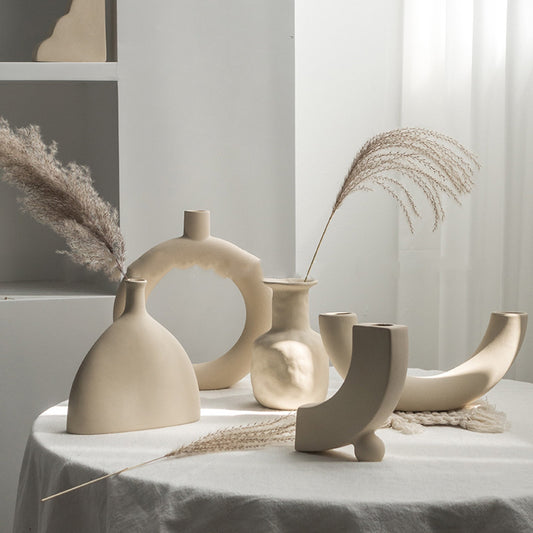 Vase céramique Simplicity pour fleurs sèches – Décoration chic et minimaliste
