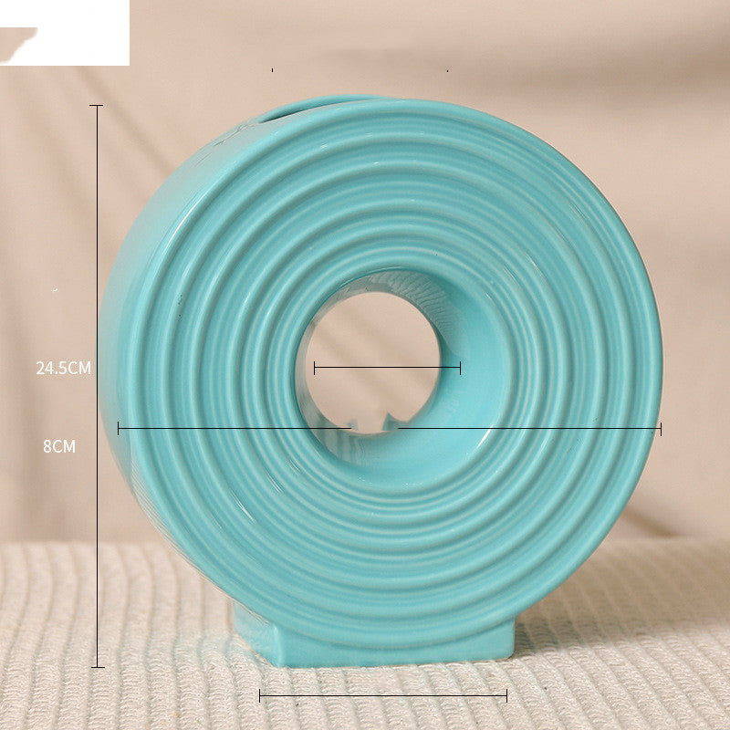 Vase rond en céramique style japonais – Décoration zen moderne pour fleurs séchées ou fraîches