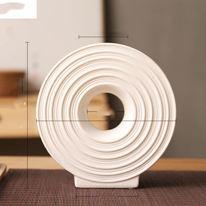 Vase rond en céramique style japonais – Décoration zen moderne pour fleurs séchées ou fraîches