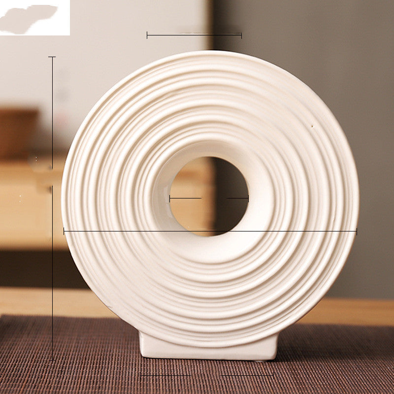 Vase rond en céramique style japonais – Décoration zen moderne pour fleurs séchées ou fraîches