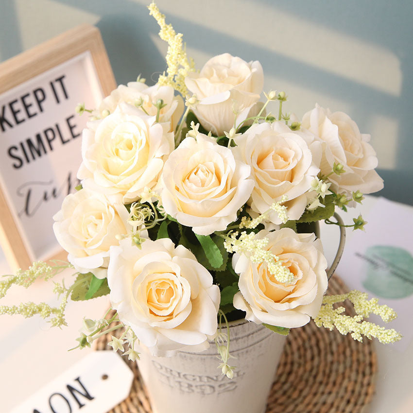 Bouquet de Roses Artificielles Style Nordique – Décoration Élégante pour Intérieur