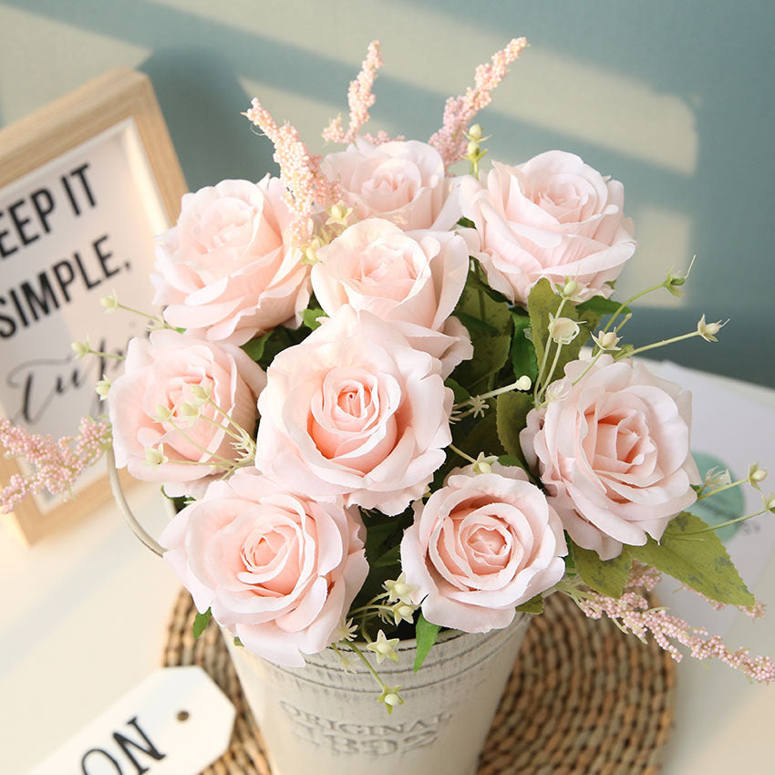 Bouquet de Roses Artificielles Style Nordique – Décoration Élégante pour Intérieur