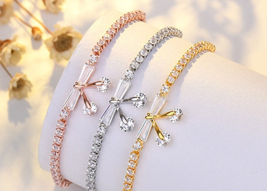 Bracelet ajustable à nœud en zircon micro-incrusté