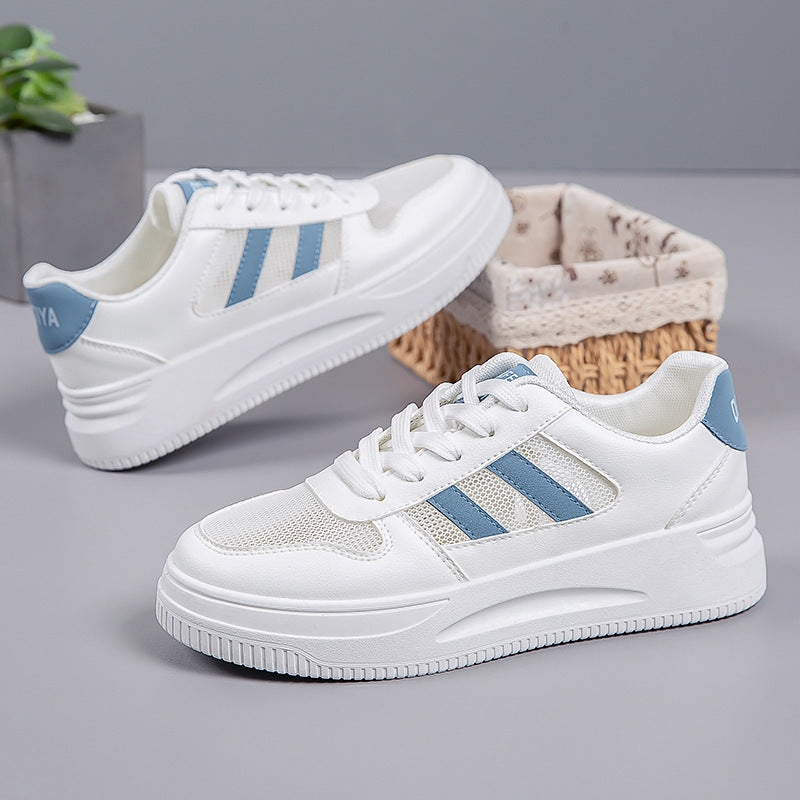 Sneakers blanches à plateforme – respirantes & légères