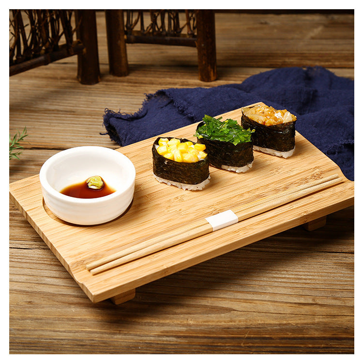 Planche à sushi en bois de bambou – Plateau de présentation japonais élégant