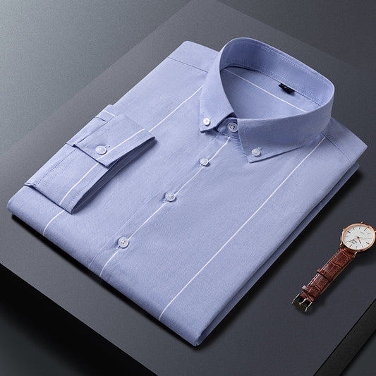 Chemise homme à rayures fines – Tissu léger et respirant pour l’été – Style slim fit moderne