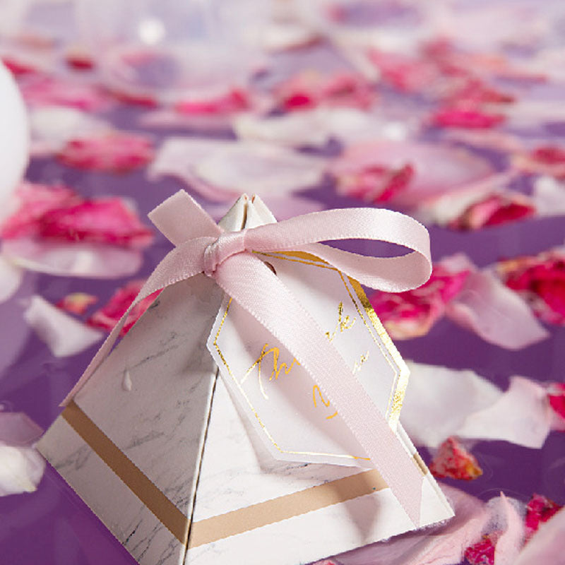 Boîte à Bonbons Mariage Style Marbre – 50 pièces