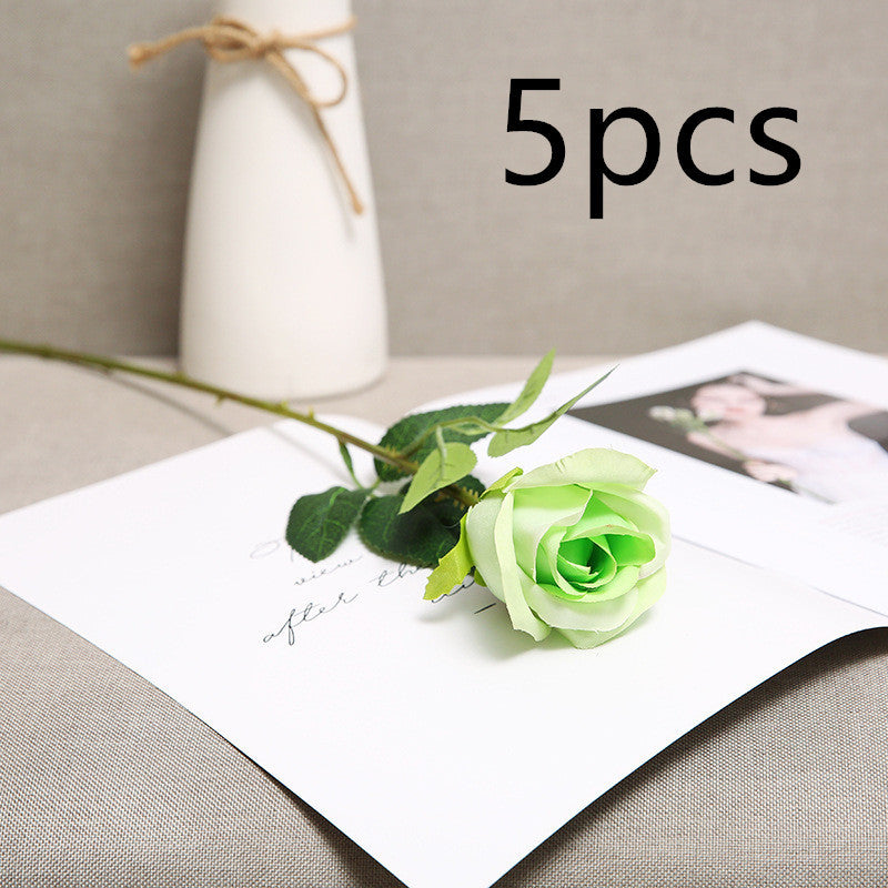 Bouquet de roses rouges artificielles – Fleurs en tissu pour décoration romantique