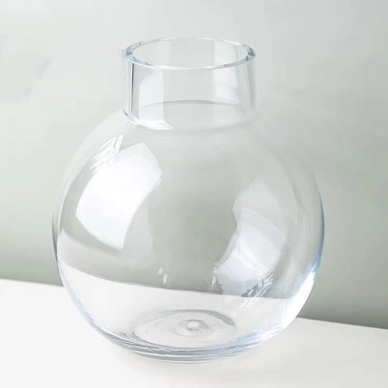 Vase en verre transparent créatif – Vase hydroponique pour fleurs fraîches ou séchées, décoration moderne pour salon ou bureau