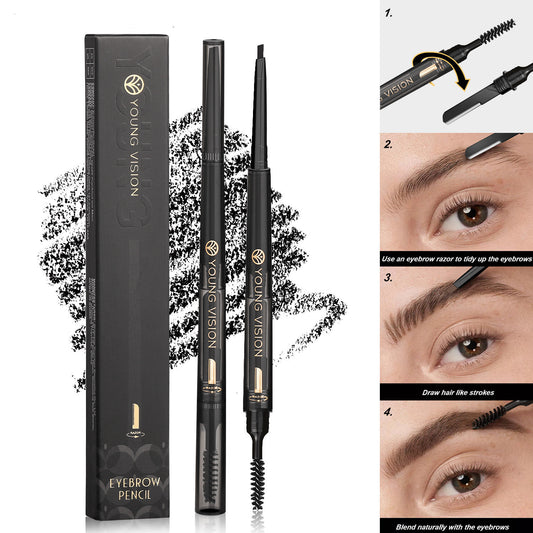 Fog Sense crayon à sourcils 3‑en‑1 – waterproof, anti-bavure, avec brosse intégrée