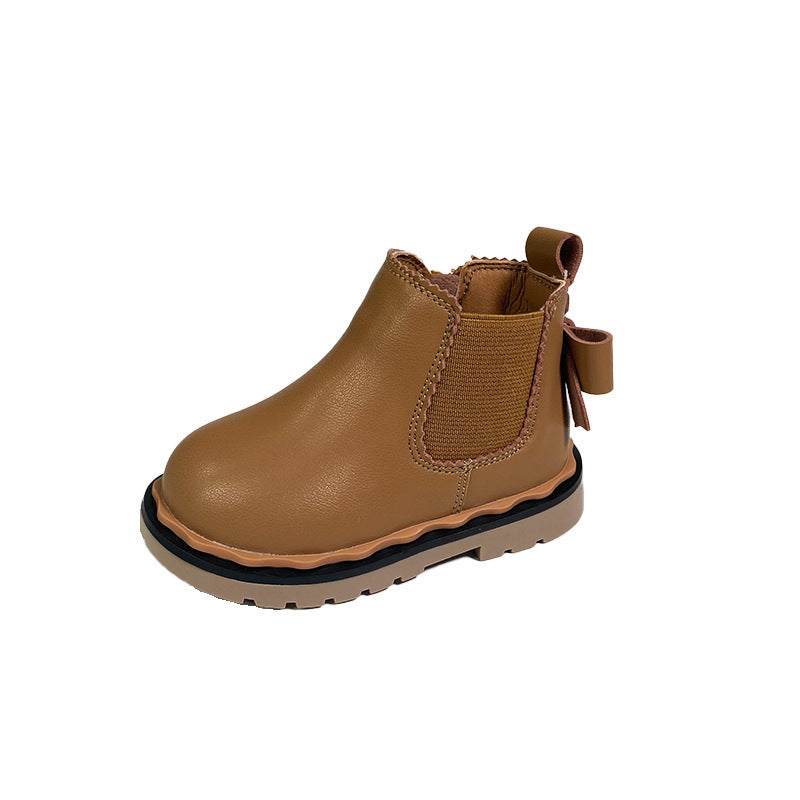Bottines Martin pour fille avec nœud papillon – Style tube bas