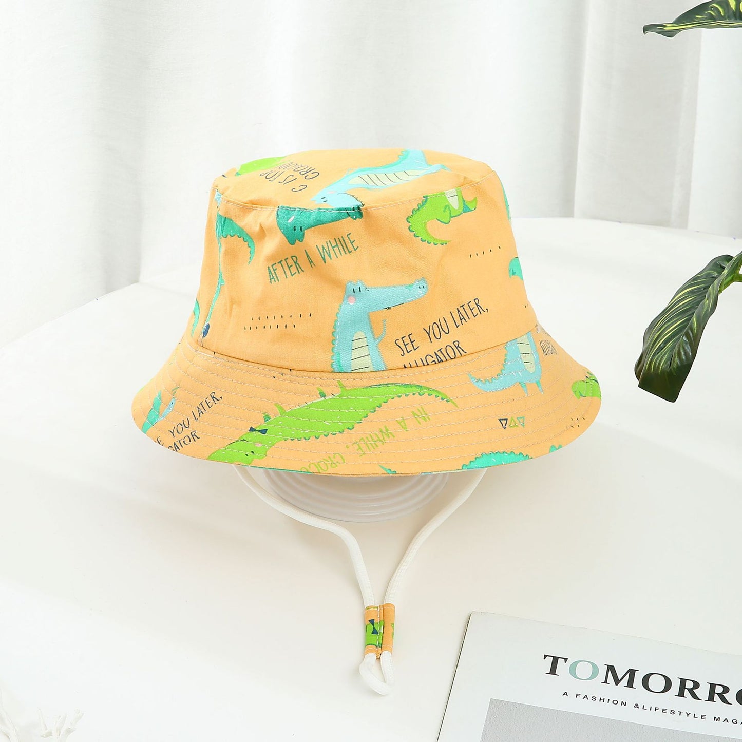 Chapeau de Soleil Enfant à Motif Dinosaure – Large Bord, Protection Solaire