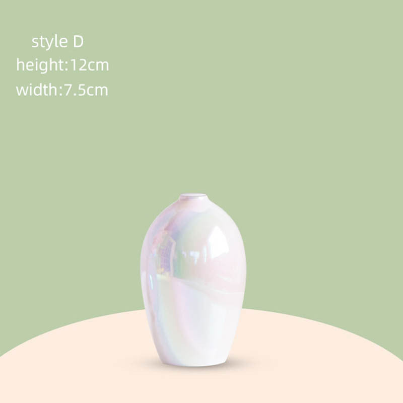 Vase en céramique moderne avec paillettes nacrées colorées – Style simple et tendance