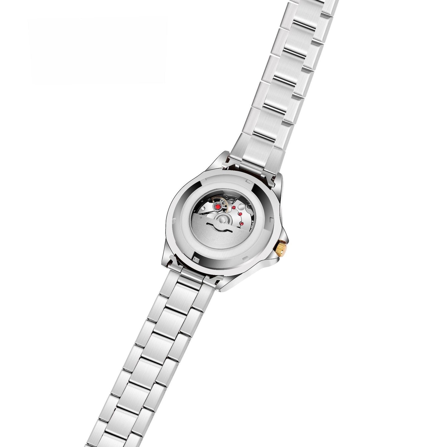 Montre homme acier doré – Bracelet inox, cadran rond et affichage lumineux