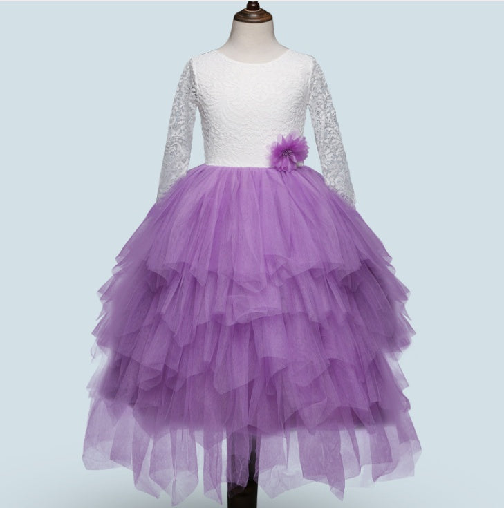 Robe enfant en tulle brodé – Élégance et légèreté pour occasions spéciales