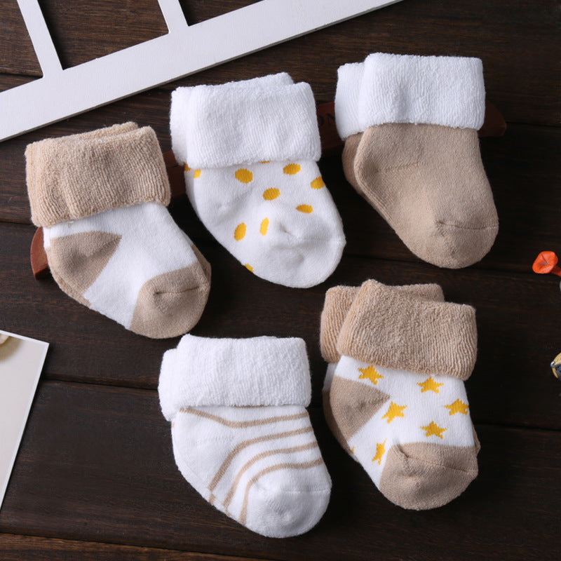 Chaussettes Bébé en Coton Épaisses – Confort et Chaleur pour Nouveau-Né