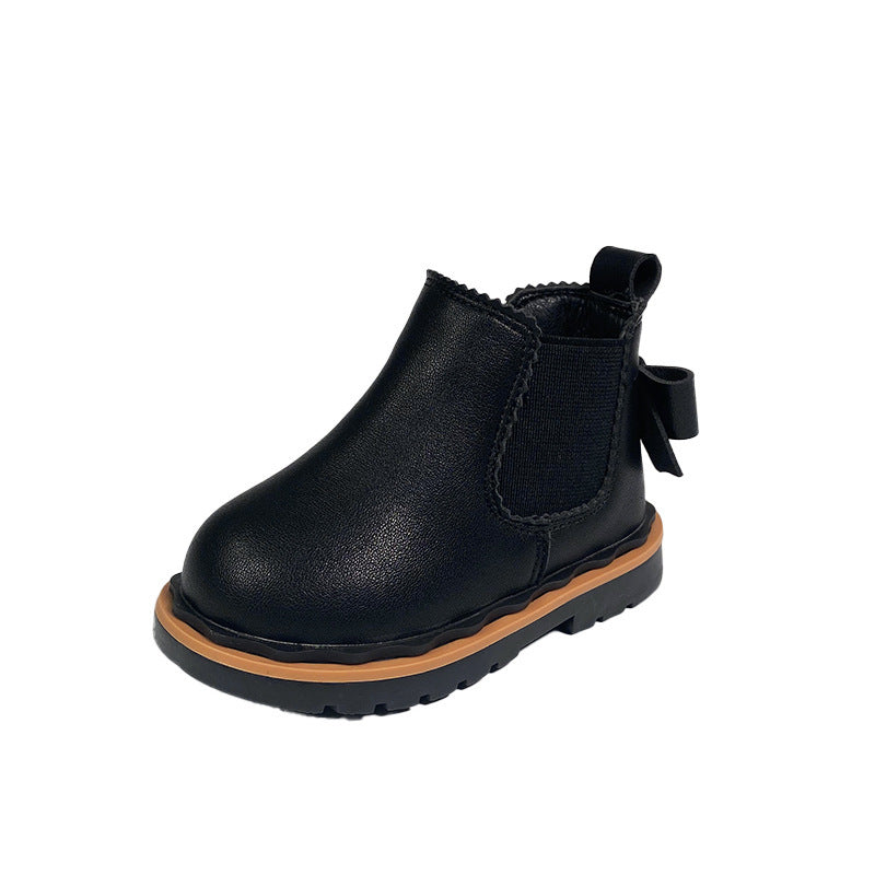 Bottines Martin pour fille avec nœud papillon – Style tube bas