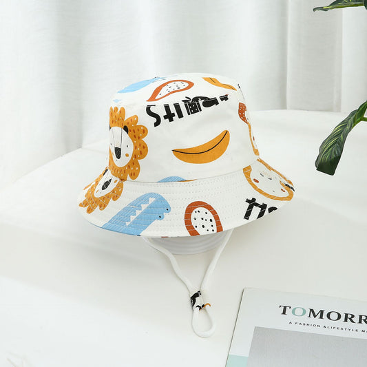 Chapeau de Soleil Enfant à Motif Dinosaure – Large Bord, Protection Solaire