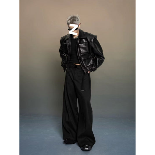 Veste en cuir homme style coréen – Design tendance et coupe décontracté