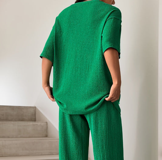 Ensemble femme à épaules tombantes – Style décontracté et élégant