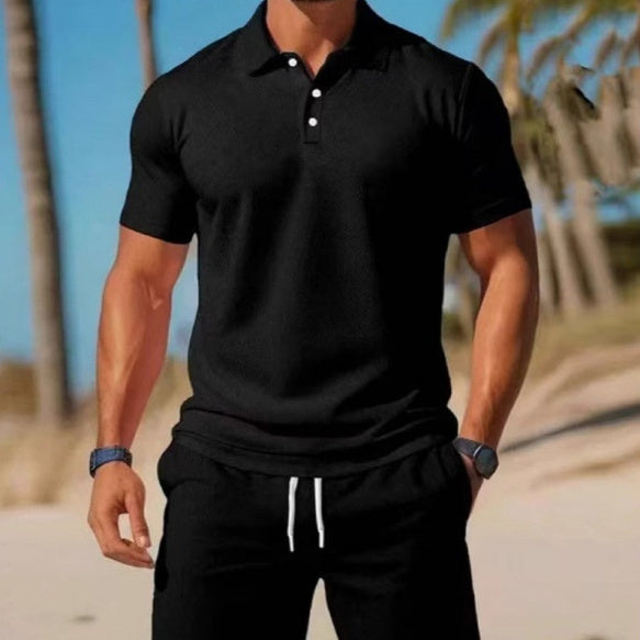 Ensemble homme été décontracté – Polo manches courtes et short slim fit