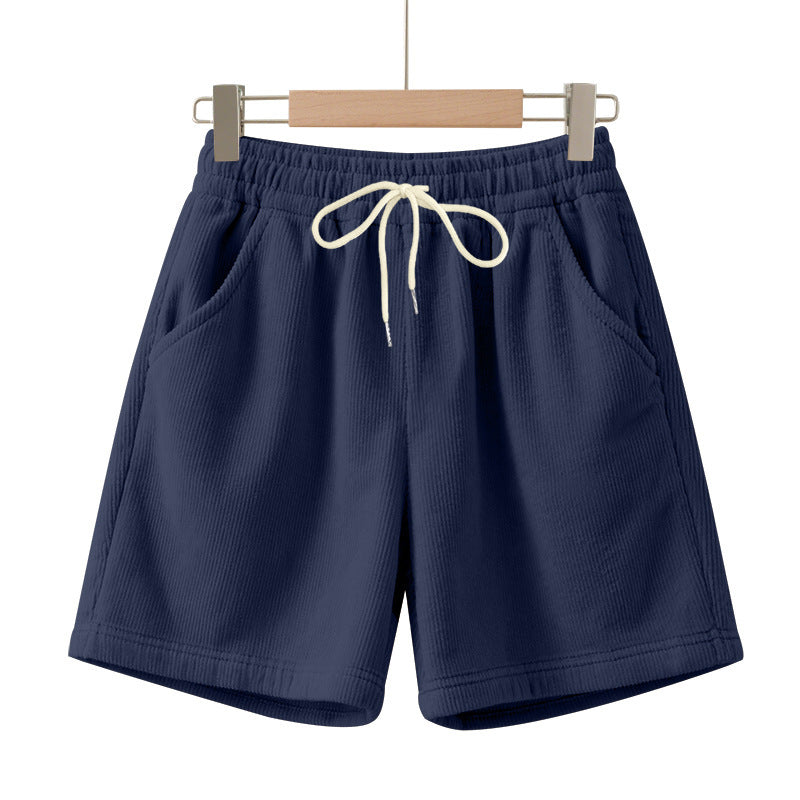 Short Homme Velours Côtelé – Taille Élastique et Style Plage Décontracté