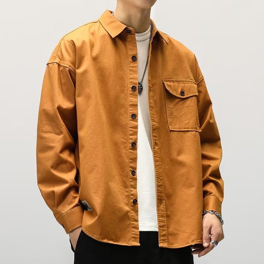 Chemise homme casual à manches longues – Style cardigan léger et polyvalent