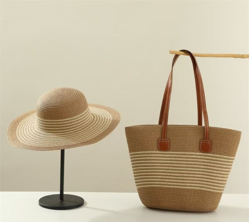 Chapeau de paille & sac assorti – protection solaire