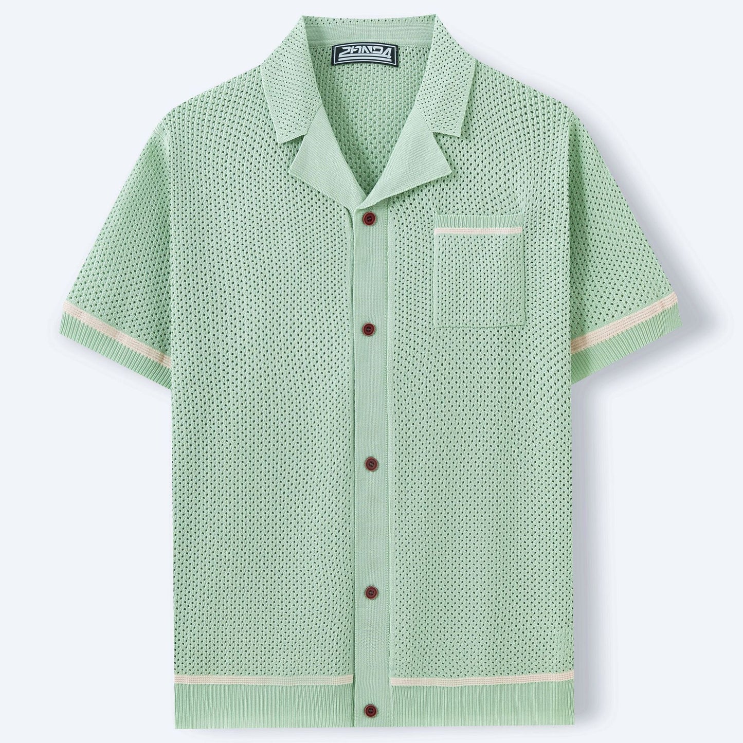 Polo Homme Maille Tricotée – Col Cubain, Léger et Élégant été