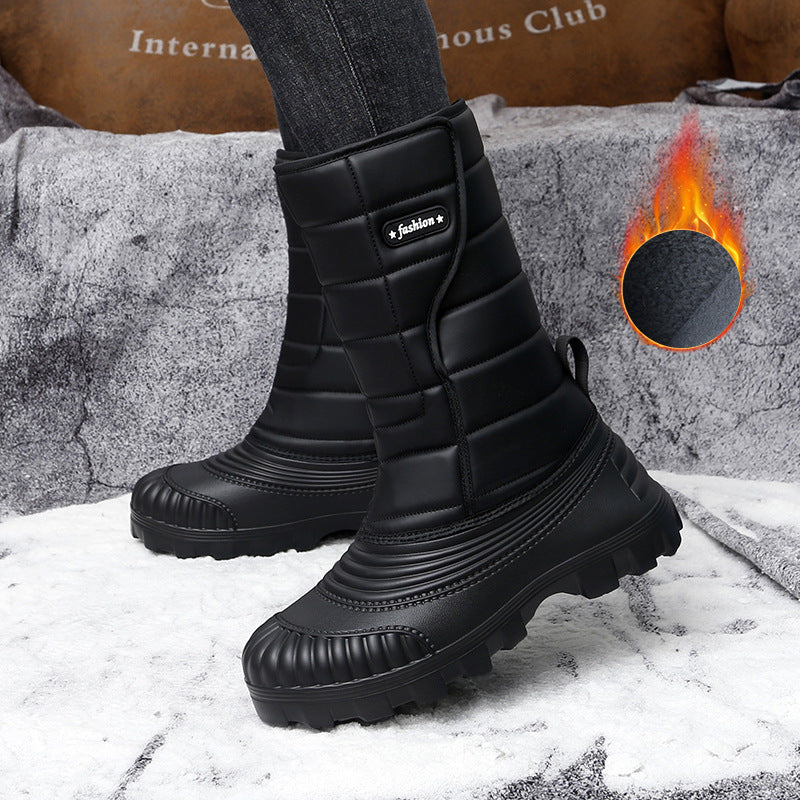 Bottes de Neige Extérieures à Tige Longue – Doublure en Polaire, Chaudes et Imperméables