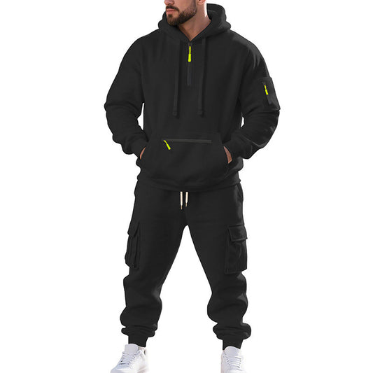 Ensemble de sport et loisirs pour homme – Hoodie doublé polaire et pantalon assorti