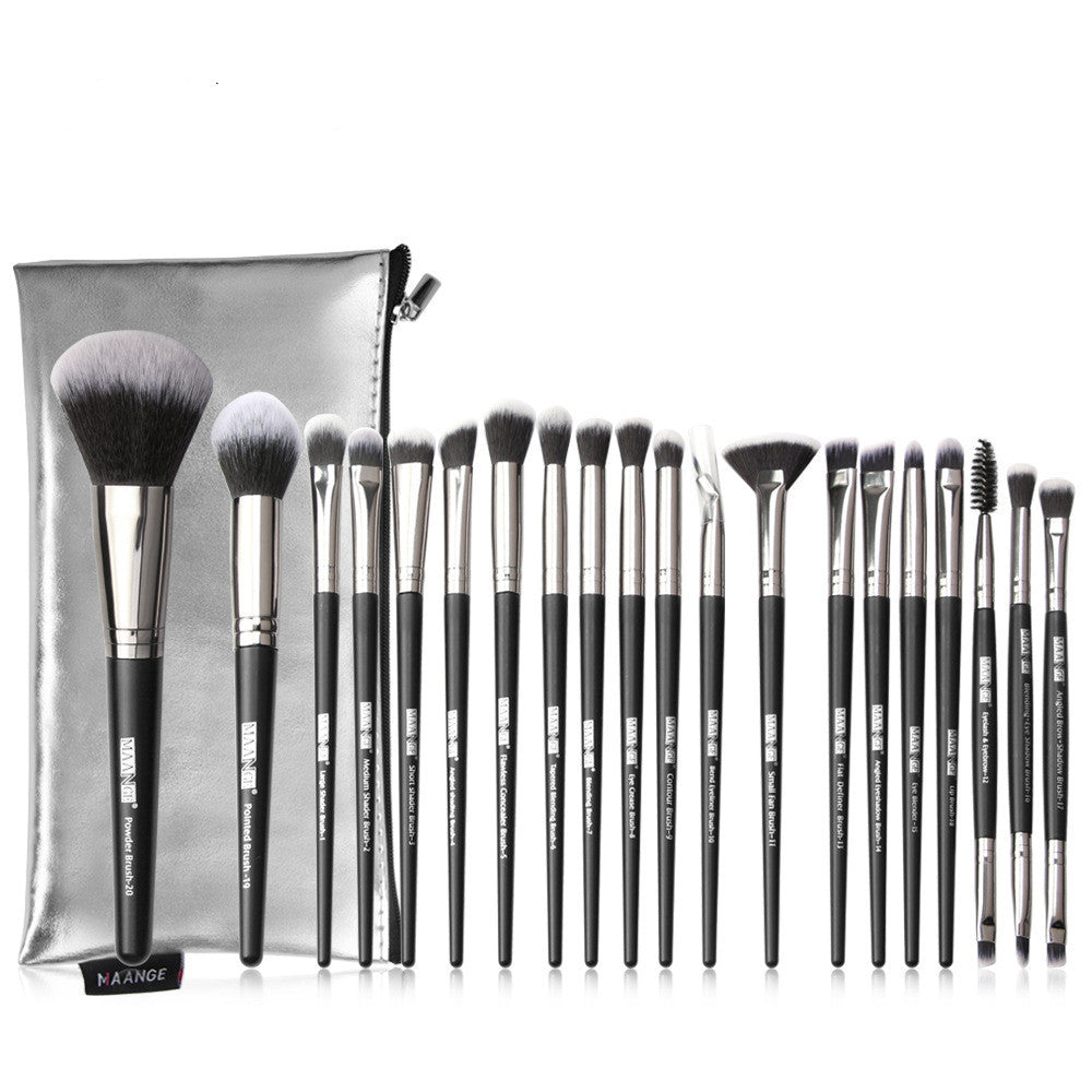 Set de 20 pinceaux de maquillage – professionnel, synthétique, avec étui