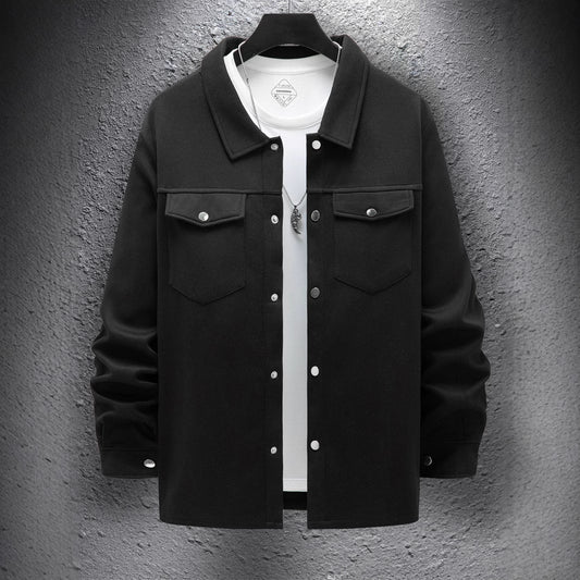 Veste homme casual unie – Coupe simple boutonnée pour printemps et automne