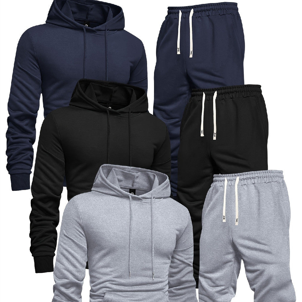 Ensemble homme 3 pièces – Sweat à capuche, blouse et pantalon décontractés