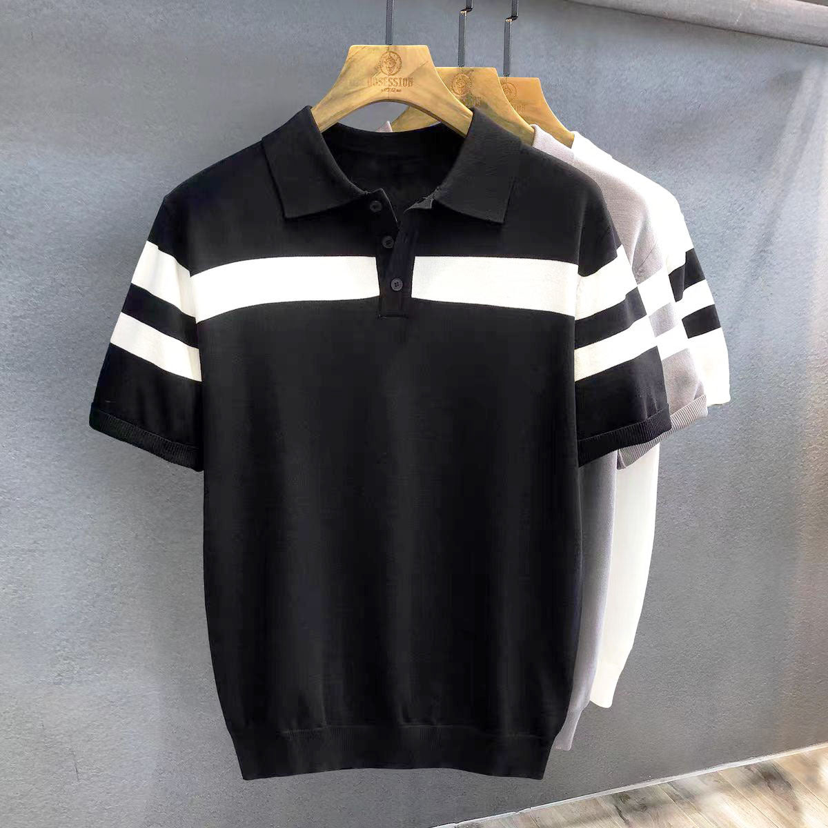 Polo homme manches courtes à col classique – Pull léger et élégant