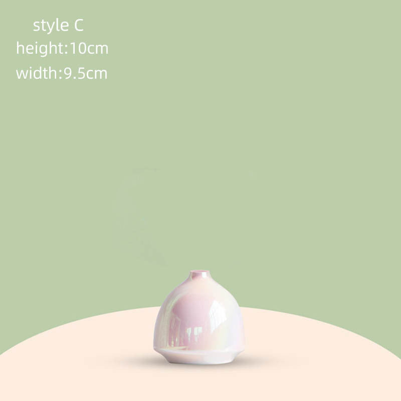 Vase en céramique moderne avec paillettes nacrées colorées – Style simple et tendance